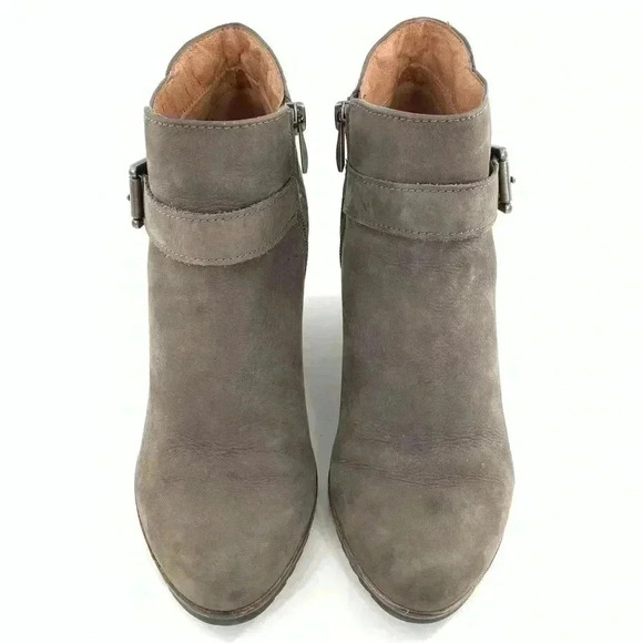 Caslon womens booties size 38 gray suede pull on belted wedge boots - Picture 3 of 14